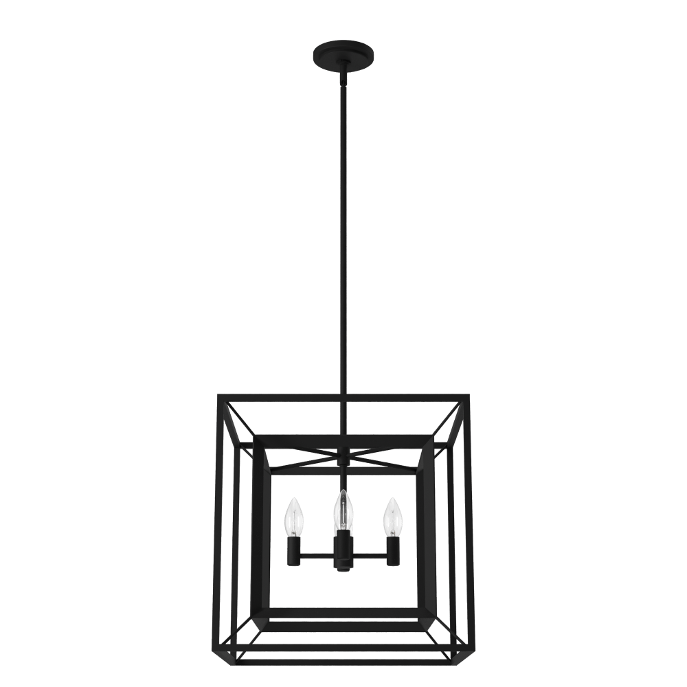 Hunter Doherty Natural Black Iron 4 Light Chandelier Ceiling Light Fixture