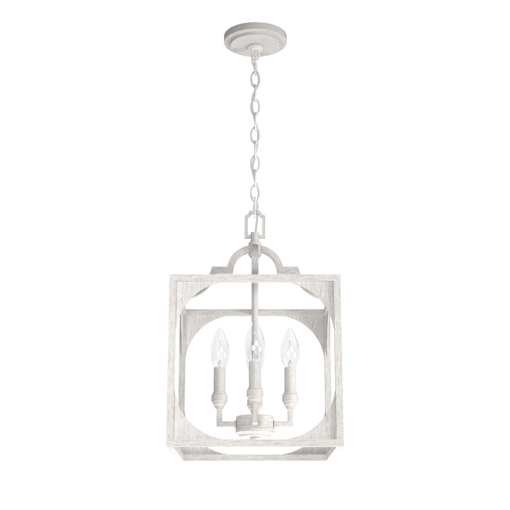 Hunter Highland Hill Distressed White 4 Light Pendant Ceiling Light Fixture