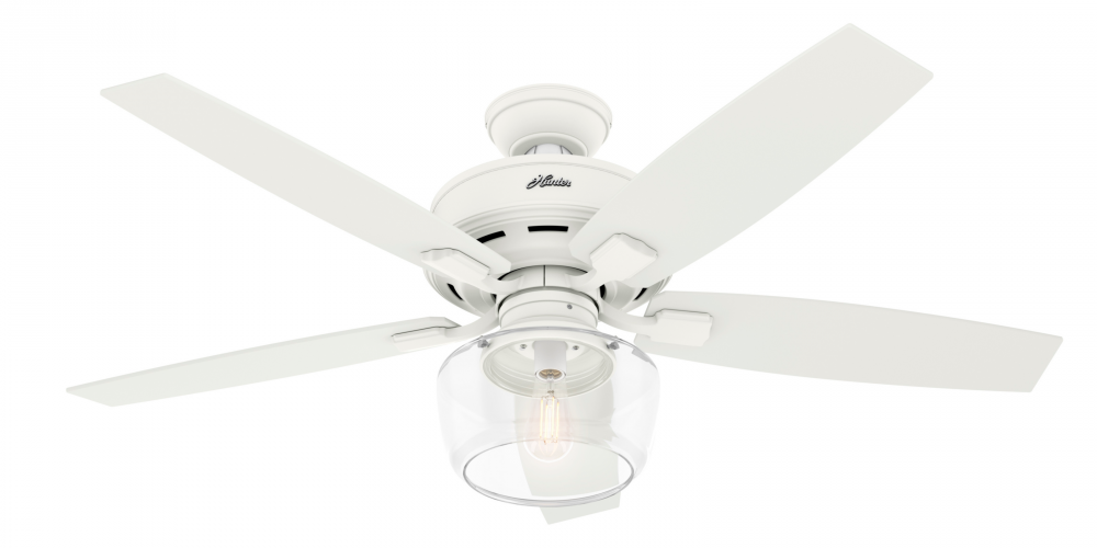 Hunter 52 inch Bennett Matte White Ceiling Fan with LED Light Kit and Handheld Remote