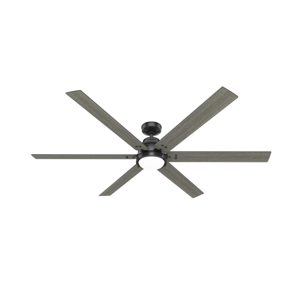 Hunter 72 inch Gravity Wi-Fi ENERGY STAR® Matte Black Ceiling Fan with LED LT Kit & Handheld Remote