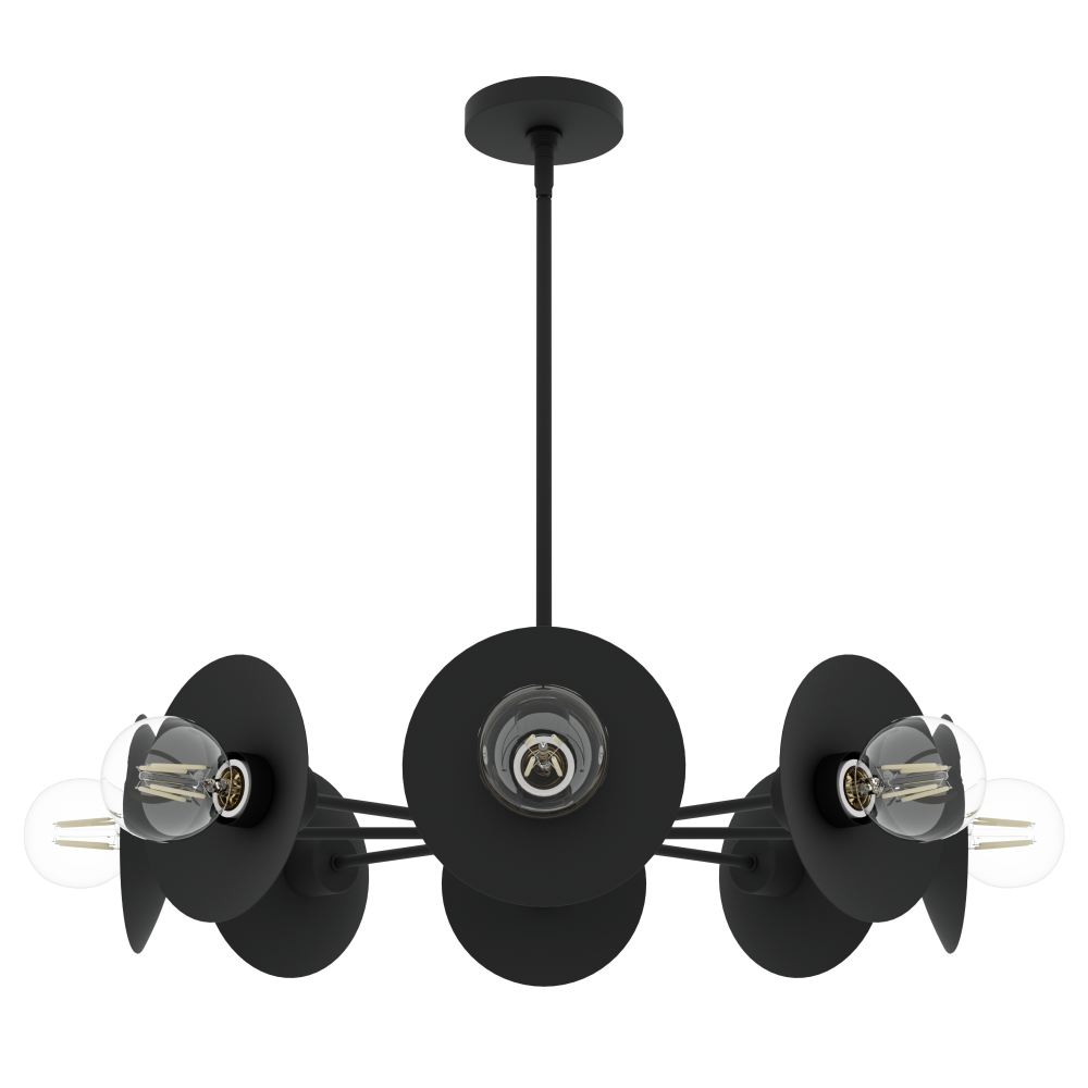 Hunter Fernando Matte Black 8 Light Chandelier Ceiling Light Fixture