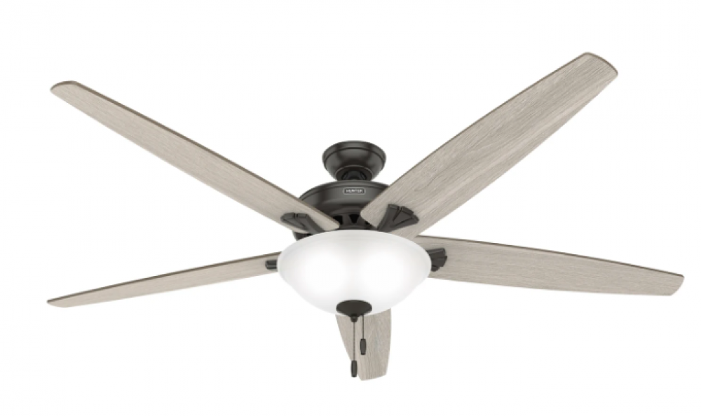 Hunter 70 inch Stockbridge Noble Bronze Ceiling Fan with LED Light Kit and Pull Chain