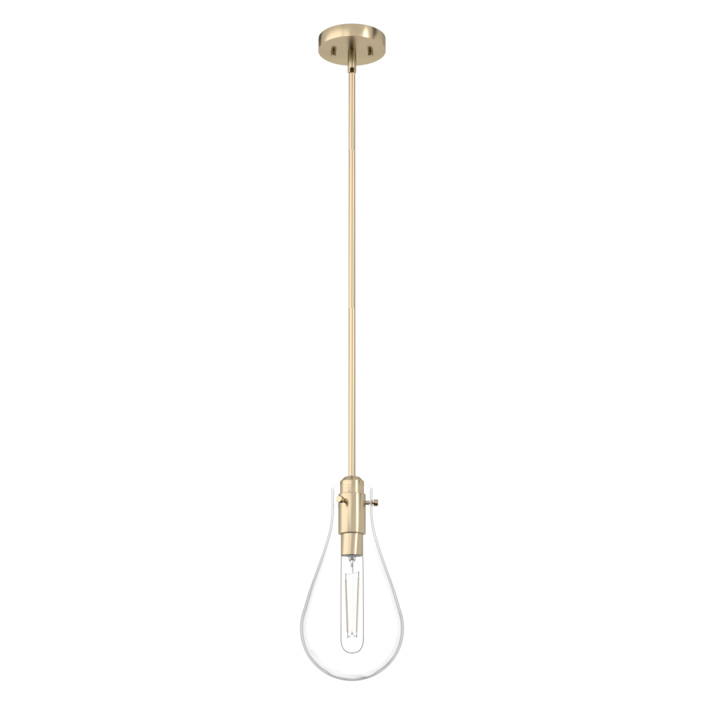 Hunter Lundin Alturas Gold with Clear Glass 1 Light Pendant Ceiling Light Fixture