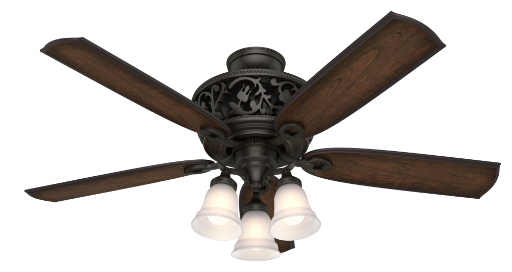 Hunter 54 inch Promenade ENERGY STAR® Brittany Bronze Ceiling Fan with LED LT Kit & Handheld Remote