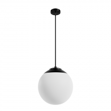 Hunter 19852 - Hunter Hepburn Matte Black with Cased White Glass 3 Light Pendant Ceiling Light Fixture