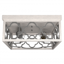 Hunter 19393 - Hunter Gablecrest Distressed White and Painted Concrete 2 Light Flush Mount Ceiling Light Fixture