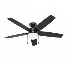 Hunter 52776 - Hunter 52 inch Anisten ENERGY STAR® Matte Black Ceiling Fan with LED Light Kit and Pull Chain