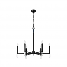 Hunter 45231 - Hunter Sunjai Matte Black 6 Light Chandelier Ceiling Light Fixture