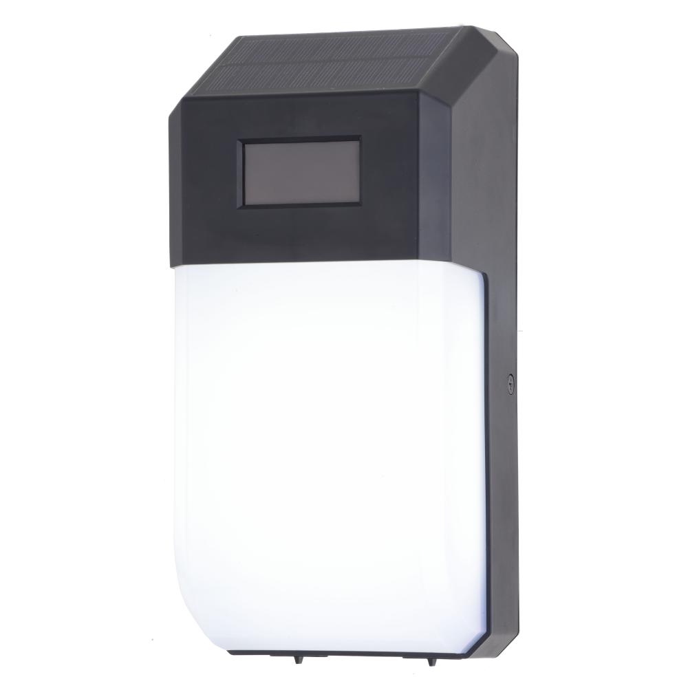 4.5-in. Solar LED Outdoor Motion Sensor Wall Pack Light Black