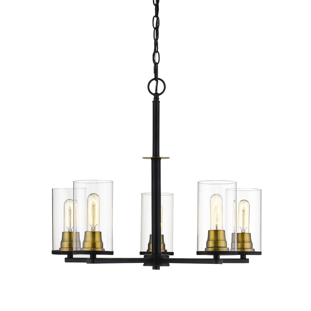 Pasadena 5-Light Chandelier Ceiling Light Matte Black/Heirloom Bronze