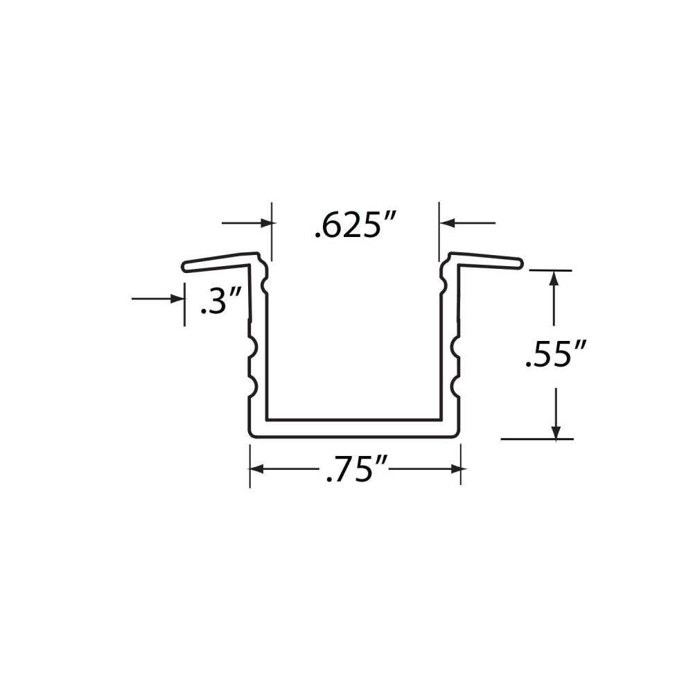 Extruded 8 foot Mounting Channel