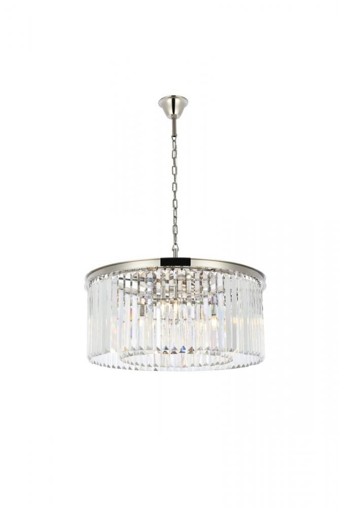 Sydney 8 light polished nickel Chandelier Clear Royal Cut Crystal