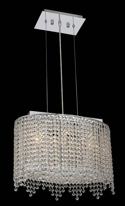 1392 Moda Collection Hanging Fixture L18in W9.5in H11in Lt:3 Chrome Finish (Elegant Cut Crystals)