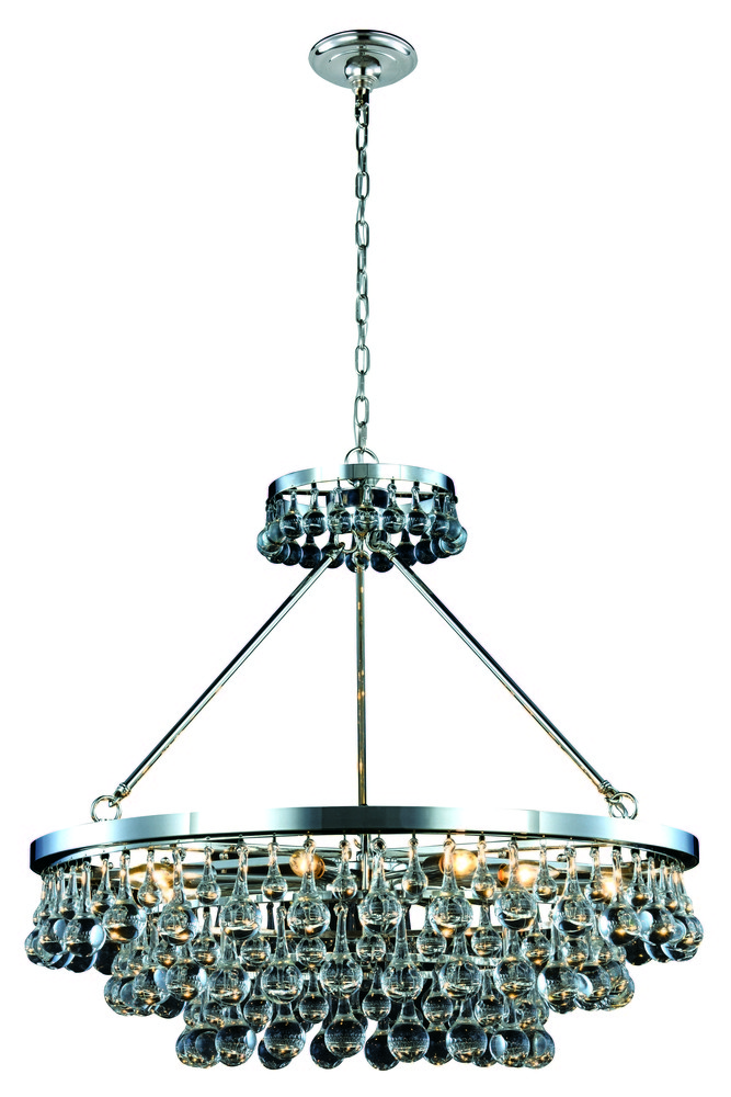 Bettina 10 light Polished Nickel Pendant Clear Royal Cut Crystal