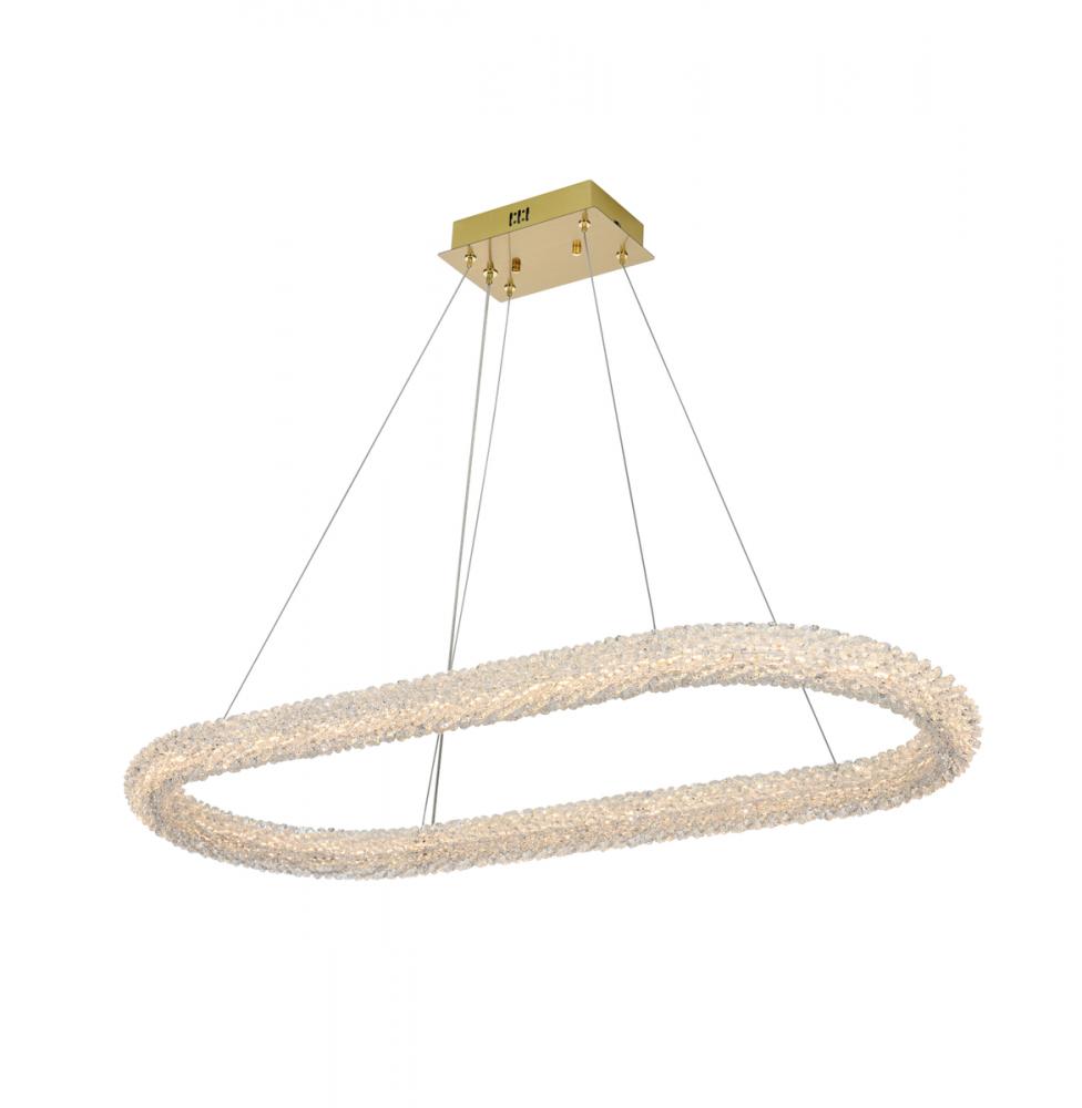 Bowen 42 Inch Adjustable LED Chandelier in Satin Gold