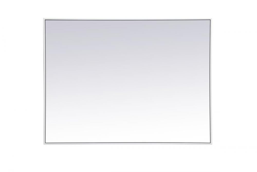 Metal Frame Rectangle Mirror 30 Inchx40 Inch in White