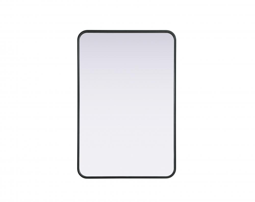 Contour Metal Rectangle Mirror 24x36 in Black