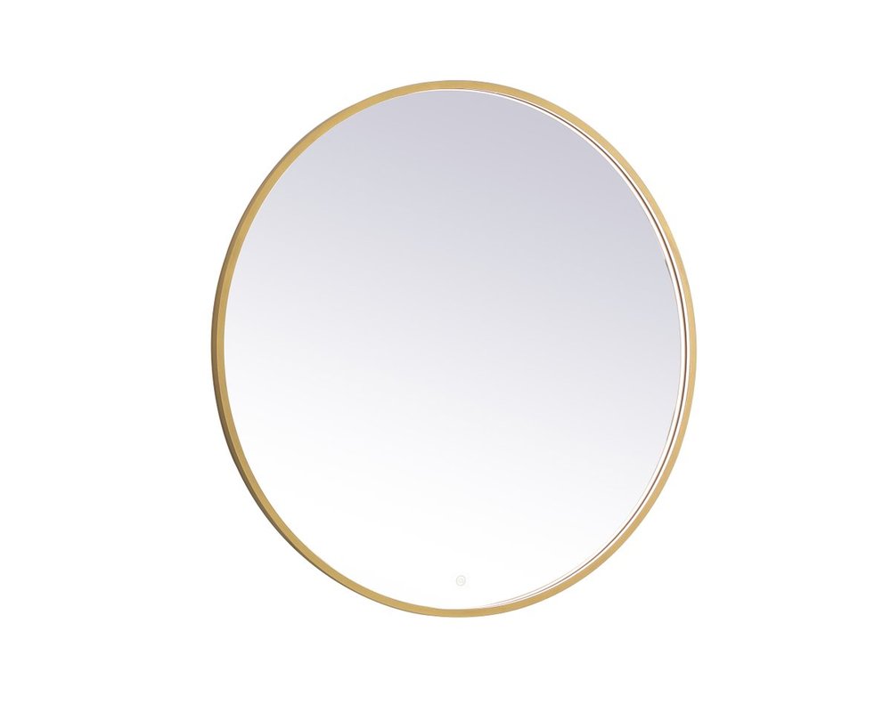 Pier 42 inch LED mirror with adjustable color temperature 3000K/4200K/6400K in brass