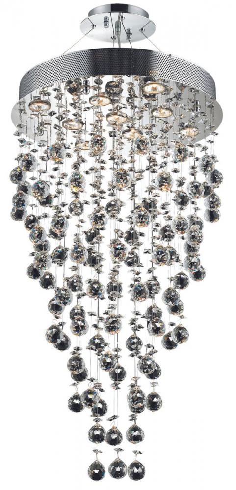 Galaxy 9 Light Chrome Chandelier Clear Royal Cut Crystal