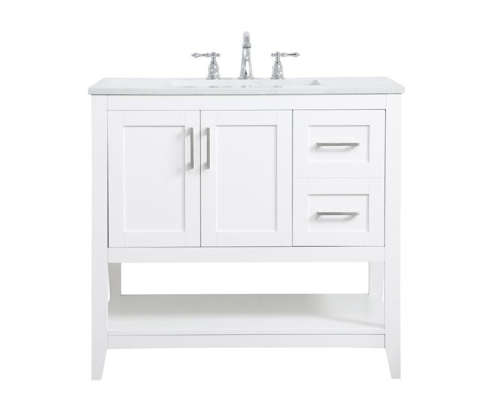 36 Inch Single Bathroom Vanity in White