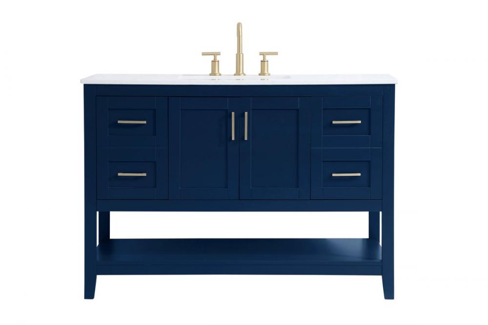 48 Inch Single Bathroom Vanity in Blue