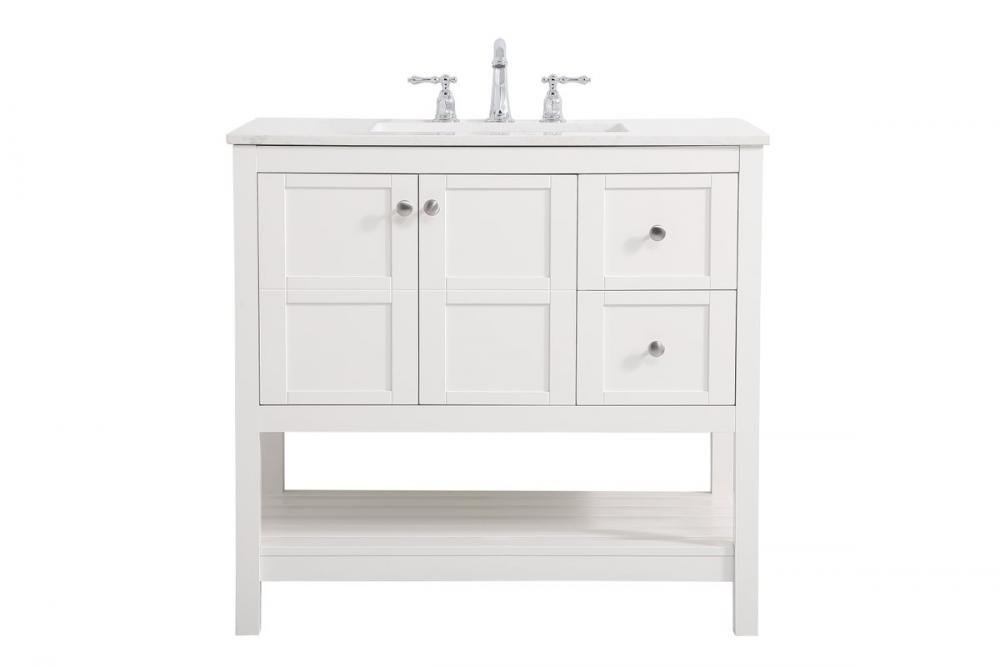 36 Inch Single Bathroom Vanity in White