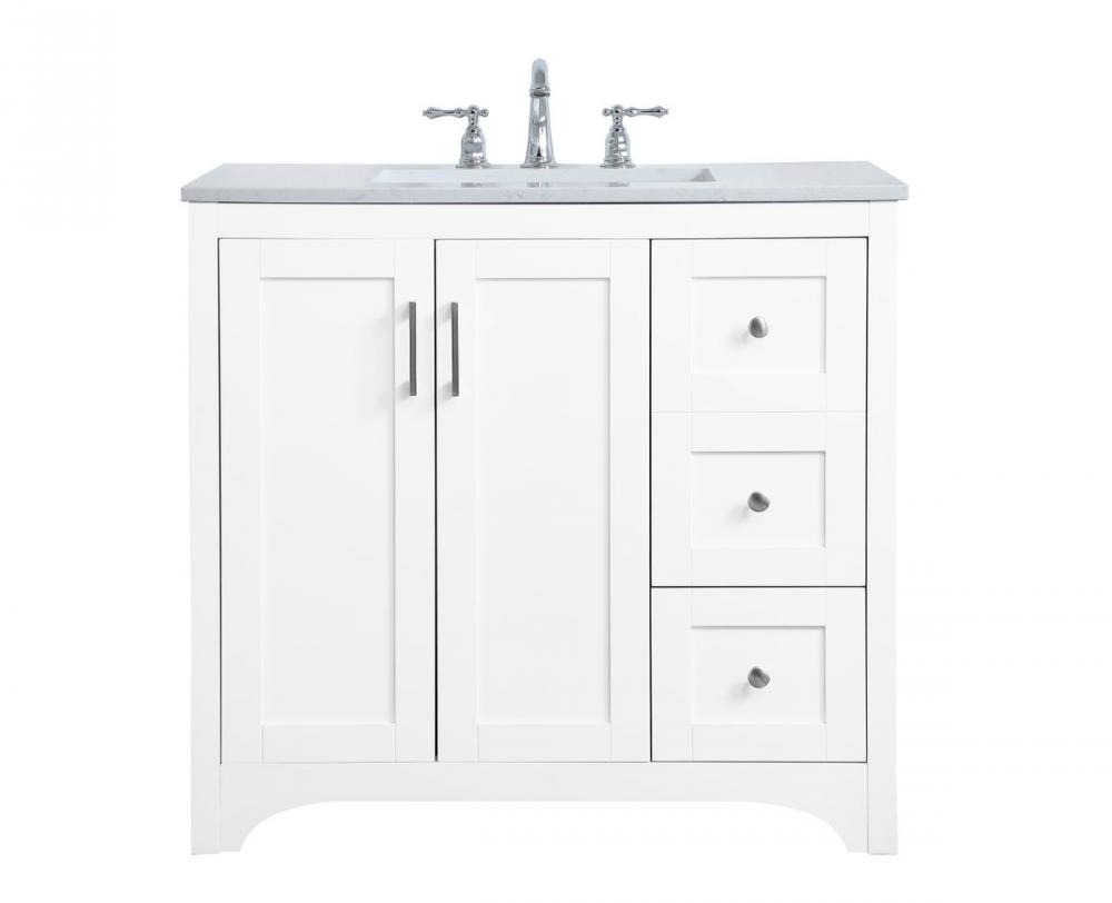 36 Inch Single Bathroom Vanity in White