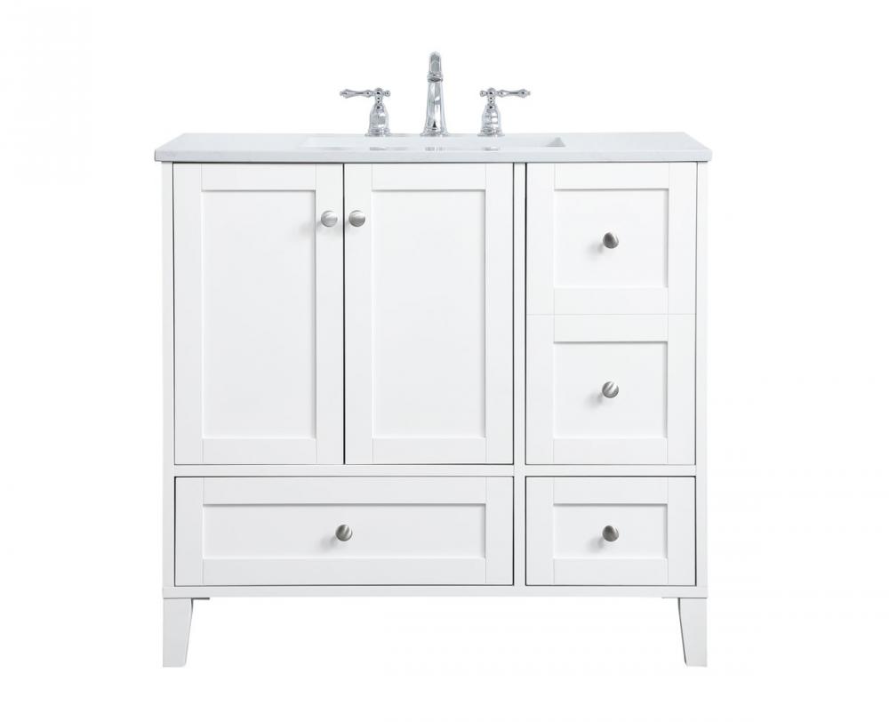 36 Inch Single Bathroom Vanity in White