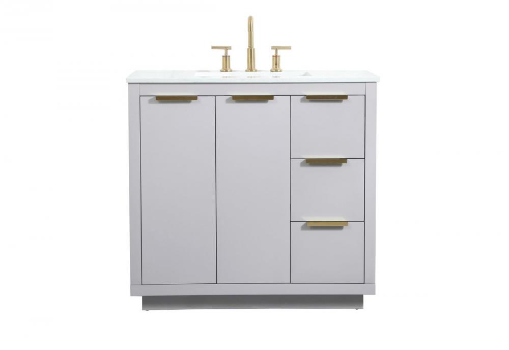 36 Inch Single Bathroom Vanity in Grey