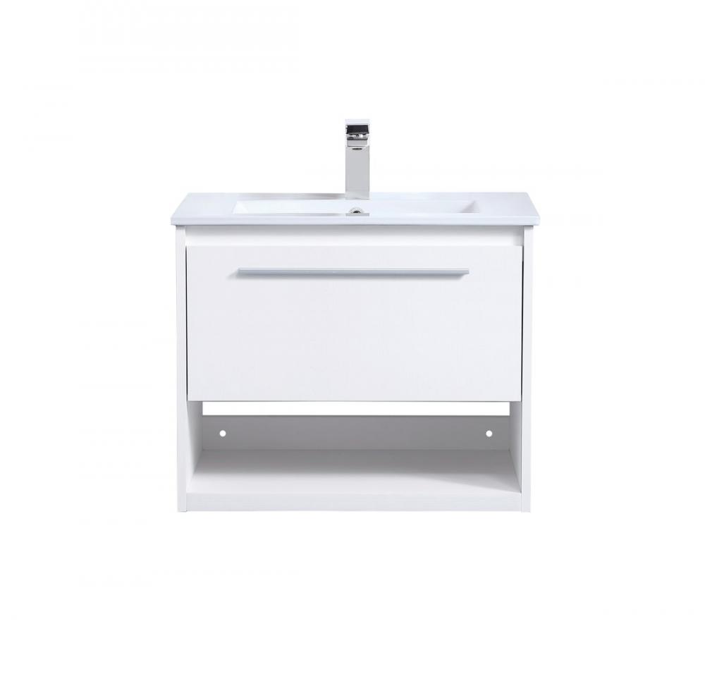 24 Inch Single Bathroom Floating Vanity in White