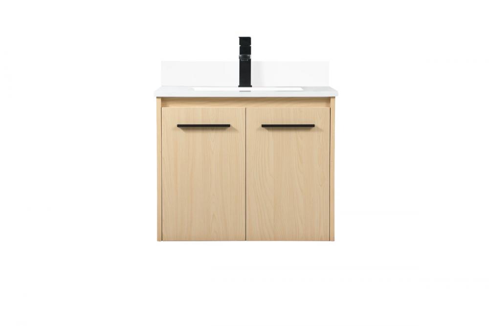 24 Inch Single Bathroom Vanity in Maple with Backsplash