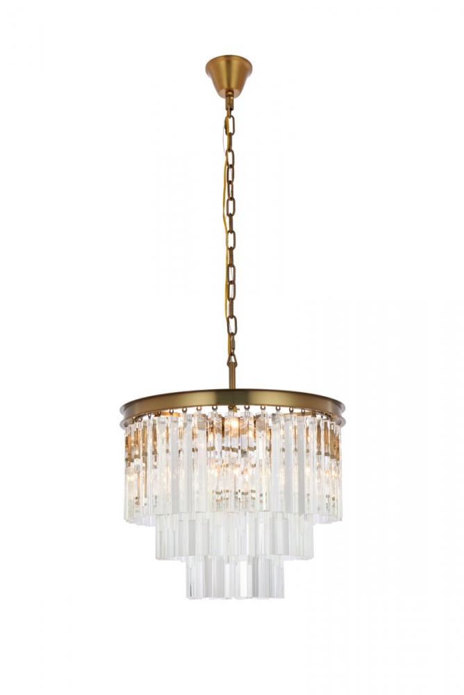 Sydney 20 Inch Round Crystal Chandelier in Satin Gold