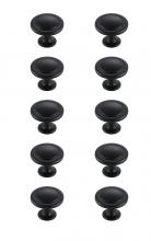 Elegant KB2005-MB-10PK - Logyn 1.3" Diameter Matte Black Mushroom Knob Multipack (Set of 10)