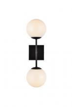 Elegant LD2358BK - Neri 2 Lights Black and White Glass Wall Sconce