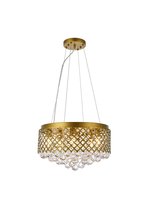 Elegant LD520D18BR - Tully 6 Lights Pendant in Brass