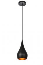 Elegant LDPD2001 - Nora Collection Pendant D6in H11.5in Lt:1 Black Finish