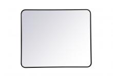 Elegant MR803036BK - Soft Corner Metal Rectangular Mirror 30x36 Inch in Black