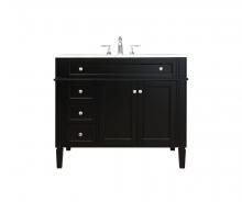 Elegant VF12540BK - 40 Inch Single Bathroom Vanity in Black