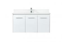 Elegant VF44540MWH-BS - 40 Inch Single Bathroom Vanity in White with Backsplash