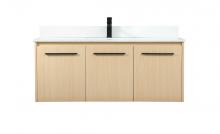 Elegant VF44548MMP-BS - 48 inch Single bathroom vanity in maple with backsplash