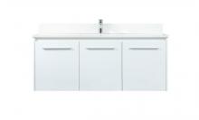 Elegant VF44548MWH-BS - 48 inch Single bathroom vanity in white with backsplash