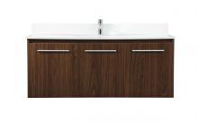 Elegant VF44548MWT-BS - 48 inch Single bathroom vanity in walnut with backsplash