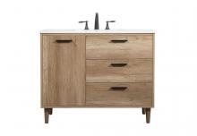 Elegant VF47042NT - 42 Inch Single Bathroom Vanity in Natural Oak