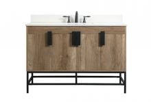 Elegant VF48848NT-BS - 48 inch Single bathroom vanity in natural oak with backsplash