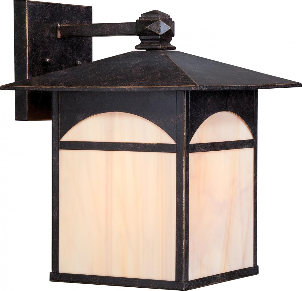 Canyon - 1 Light - 11" Wall Lantern with Honey Stained Glass - Umber Bronze Finish Finish