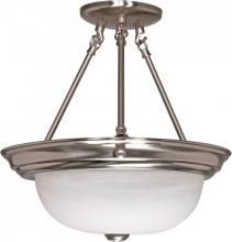 Nuvo 60/202 - 3 Light - Semi Flush with Alabaster Glass - Brushed Nickel Finish