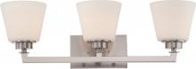 Nuvo 60/5453 - Mobili - 3 Light Vanity with Satin White Glass - Brushed Nickel Finish